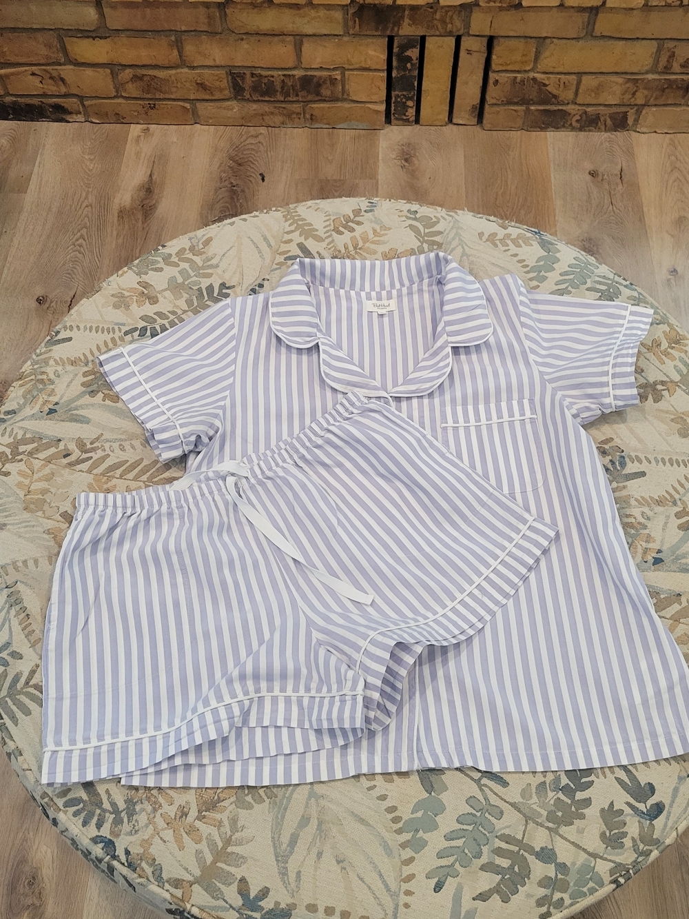 BedHead Light Blue & White Striped Short Pajama Set